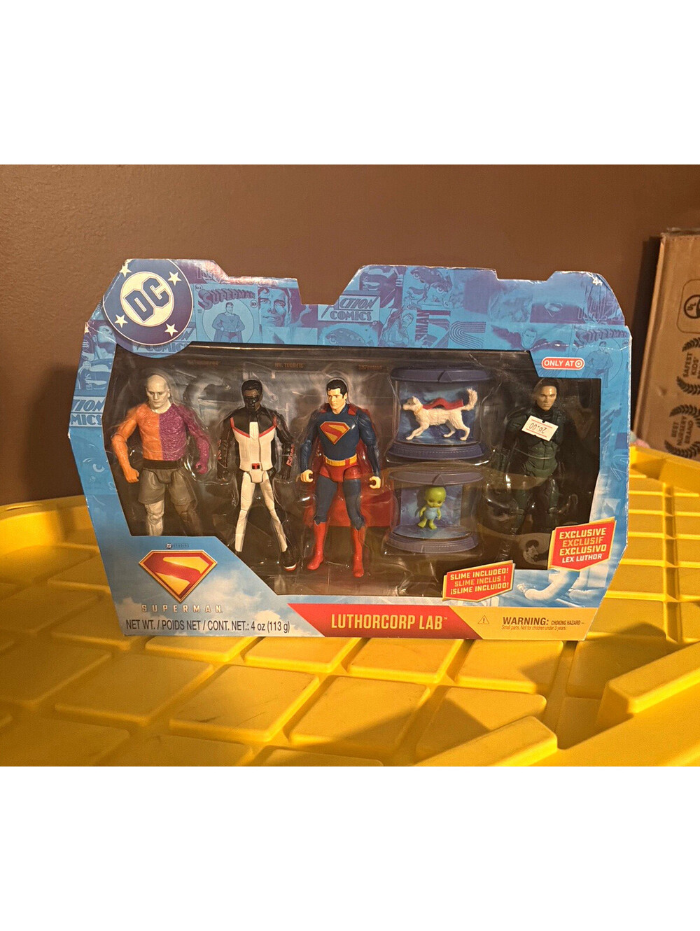 DC LuthorCorp Lab Exclusive Action Figure Set w/ Superman Lex Luthor Krypto